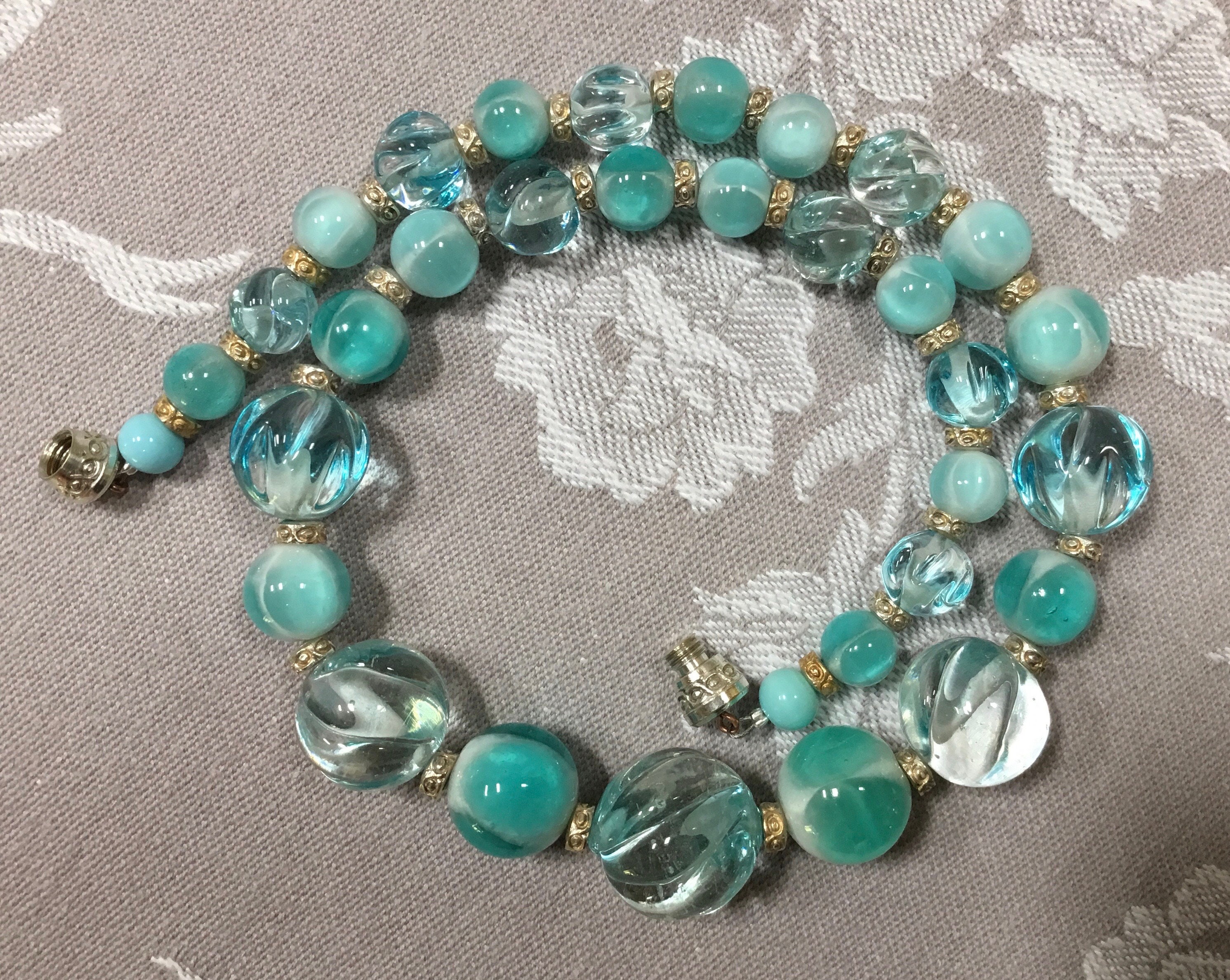 Collier Ancien Perles Verre Façon Corail Par Louis Rousselet - Fil De Soie Noué