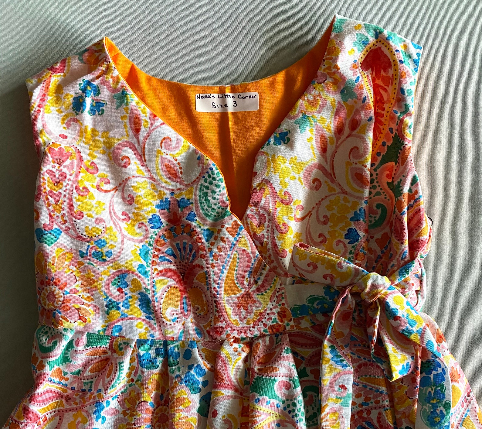 orange paisley dress