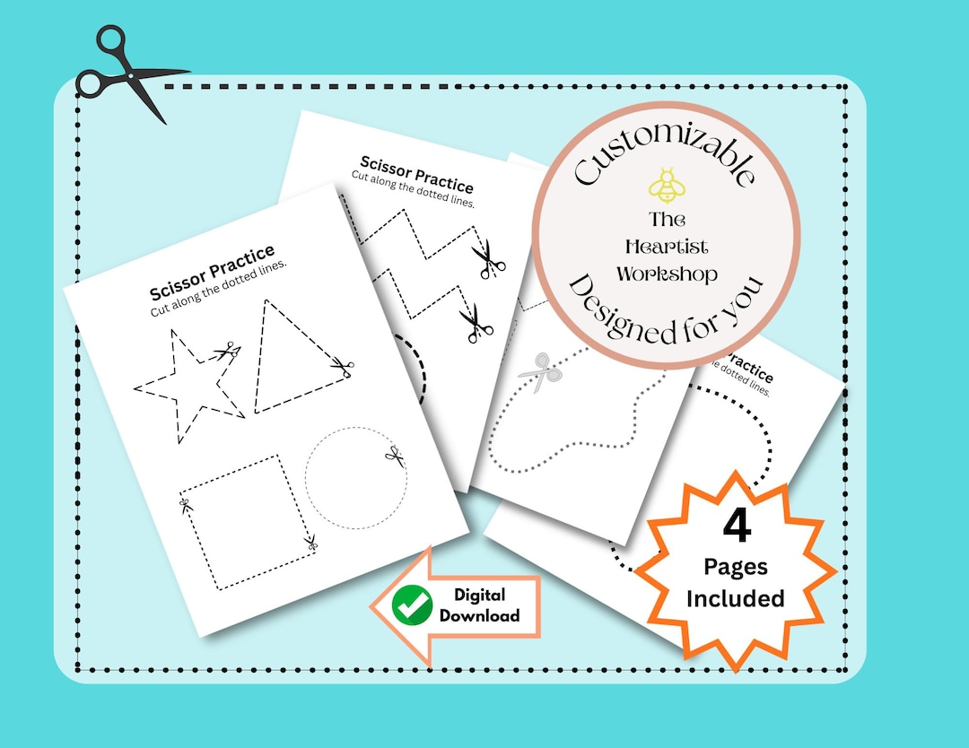 Scissors Chart Project Education: Scissor Practice! 4 Sheets Included! Digital Download - Etsy