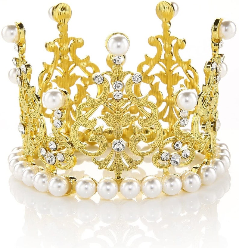 Gold Crown Tiara Cake Topper for Baby Shower Birthday Princess Etsy