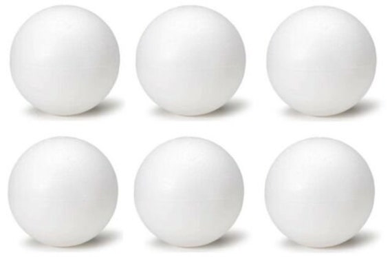 6 Inch Foam Polystyrene Balls Full and Half for Art & Crafts Projects 