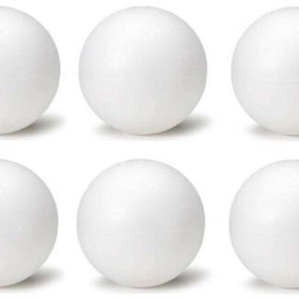 6 Inch Foam Polystyrene Balls - Full and Half - for Art & Crafts Projects