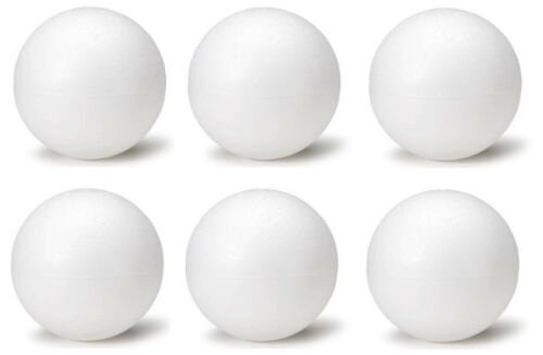 GCP Products 6Pcs 6 Inch White Foam Balls, Polystyrene Styrofoam