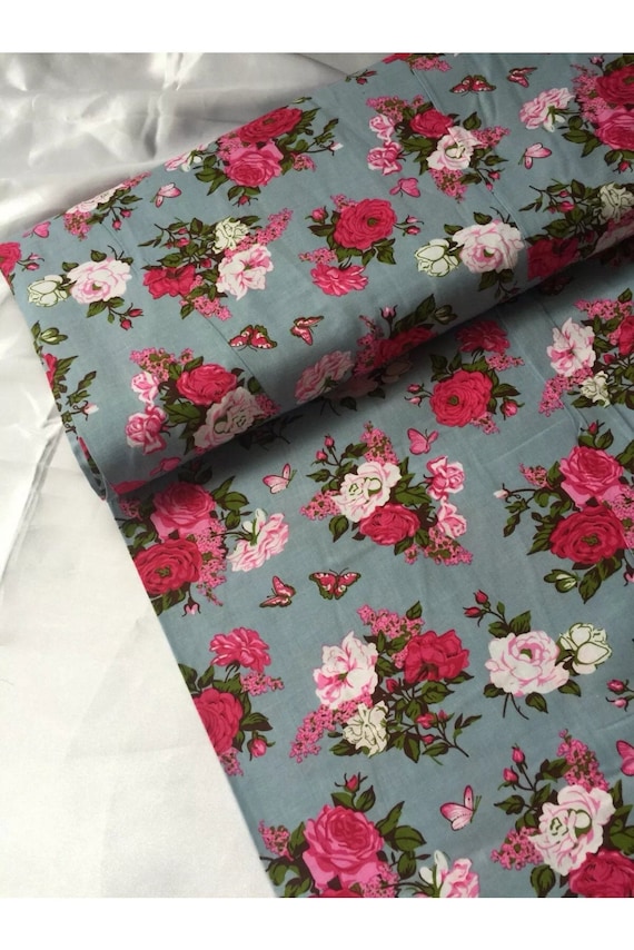 100 Pure Cotton Rose Floral Print Latest Fashion Fabric Wide Etsy 100 Pure Cotton Rose Floral Print Latest Fashion Fabric Wide Etsy