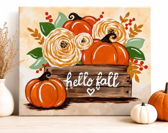 DIY Paint Kit | Fall Pumpkin Painting | Autumn Craft Kit | Family Activity | Paint Party Kit | Beginner Acrylic Painting