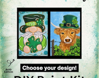 DIY Paint Party:  St Patrick's Day Gnome or Highland Cow Craft Kit