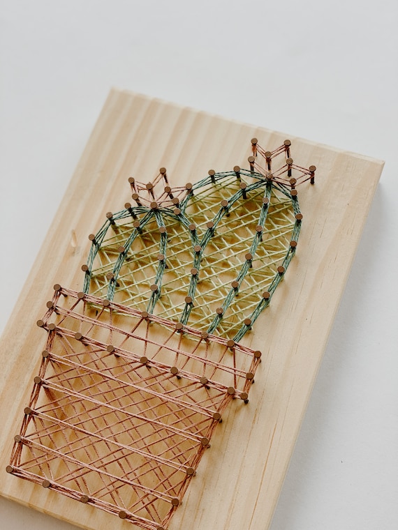 Flowering Cactus DIY String Art Kit | Plant Decor | Craft Kit | DIY Project | Plant String Art | String Art | Gift for Mom
