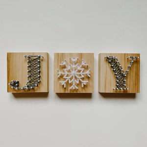 JOY String Art Kit | DIY Kit | String Art Kit | DIY Adult Craft Project | Christmas Decor | Holiday Crafts | Snowflake String Art