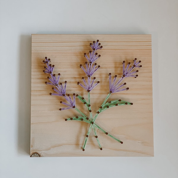 Lavender DIY String Art Kit | DIY Kit | String Art Kit | DIY Adult Craft Project | Craft Kit | Flower Art