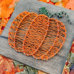 Pumpkin String Art Kit Fall String Art DIY Kit Fall Home Decor DIY Fall Decor Pumpkin Decor DIY Adult Craft Project Fall Sign image 1