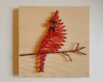 Cardinal DIY String Art Kit | DIY Kit | String Art Kit | DIY Adult Craft Project | Craft Kit | Cardinal Bird Art