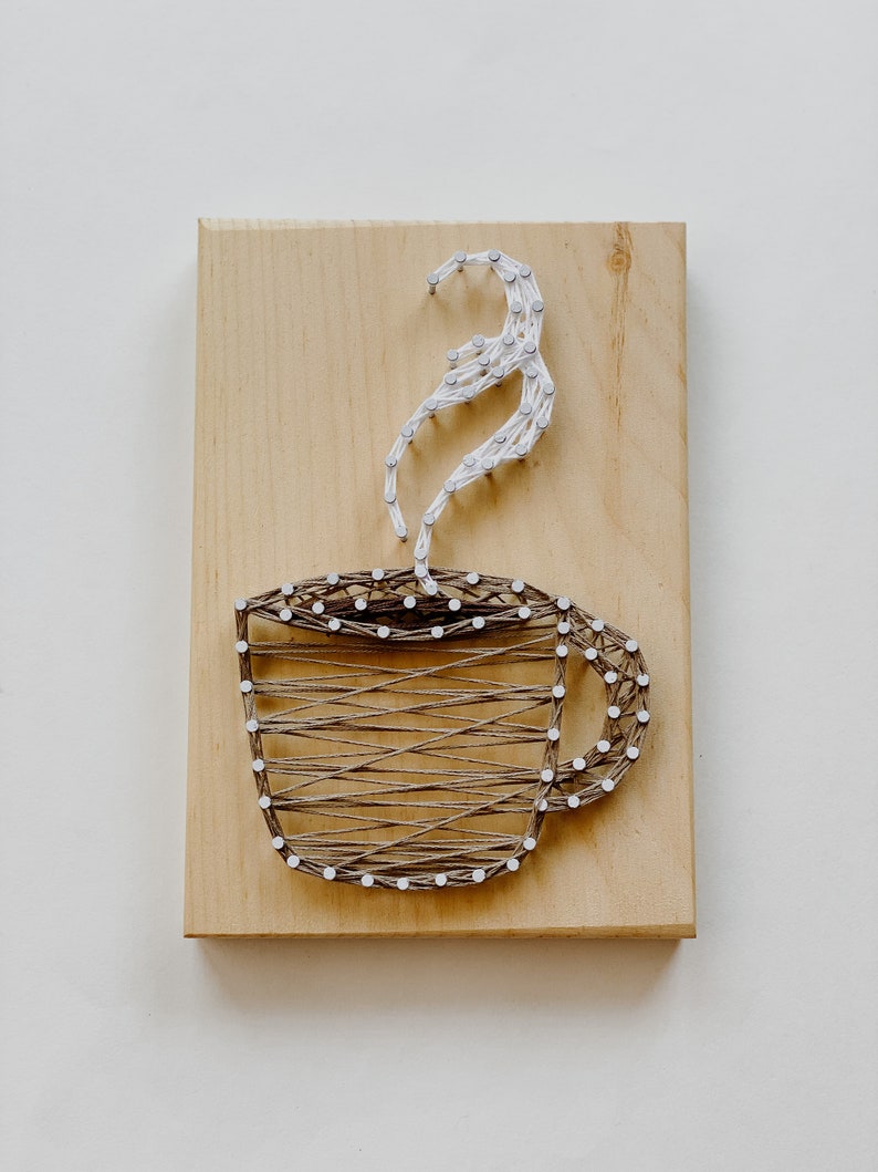 Coffee/tea DIY String Art Kit Coffee Bar Decor Craft Kit DIY Project ...