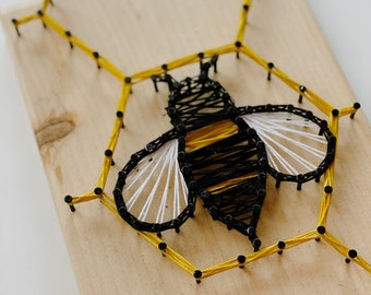 Bee DIY String Art Kit | Bee Decor | Craft Kit | DIY Project | Bee String Art | String Art | Gift for Mom | Save the Bees
