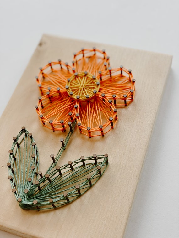 DIY String Art Kit With Lights & Dried Flowers - 3D Craft Kits For Home Decor