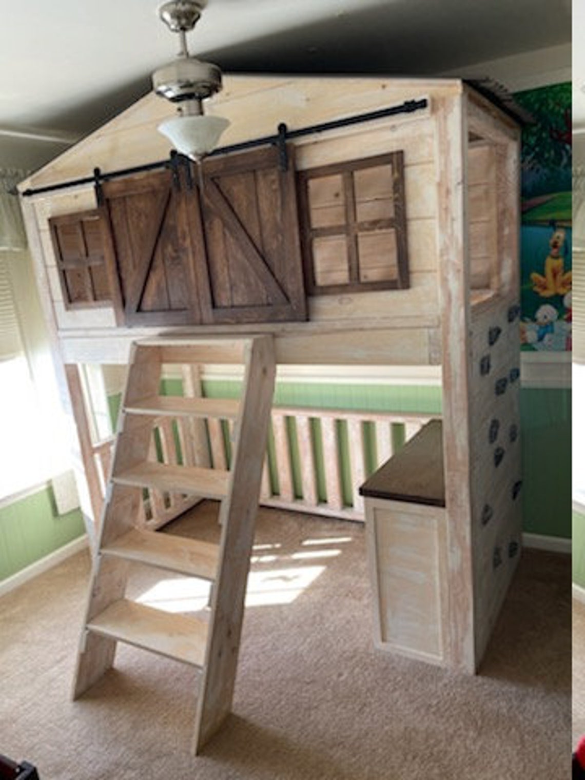 Farmhouse Barn Door Loft Bed / Bunk Bed / House Bed / Kids Bed Etsy