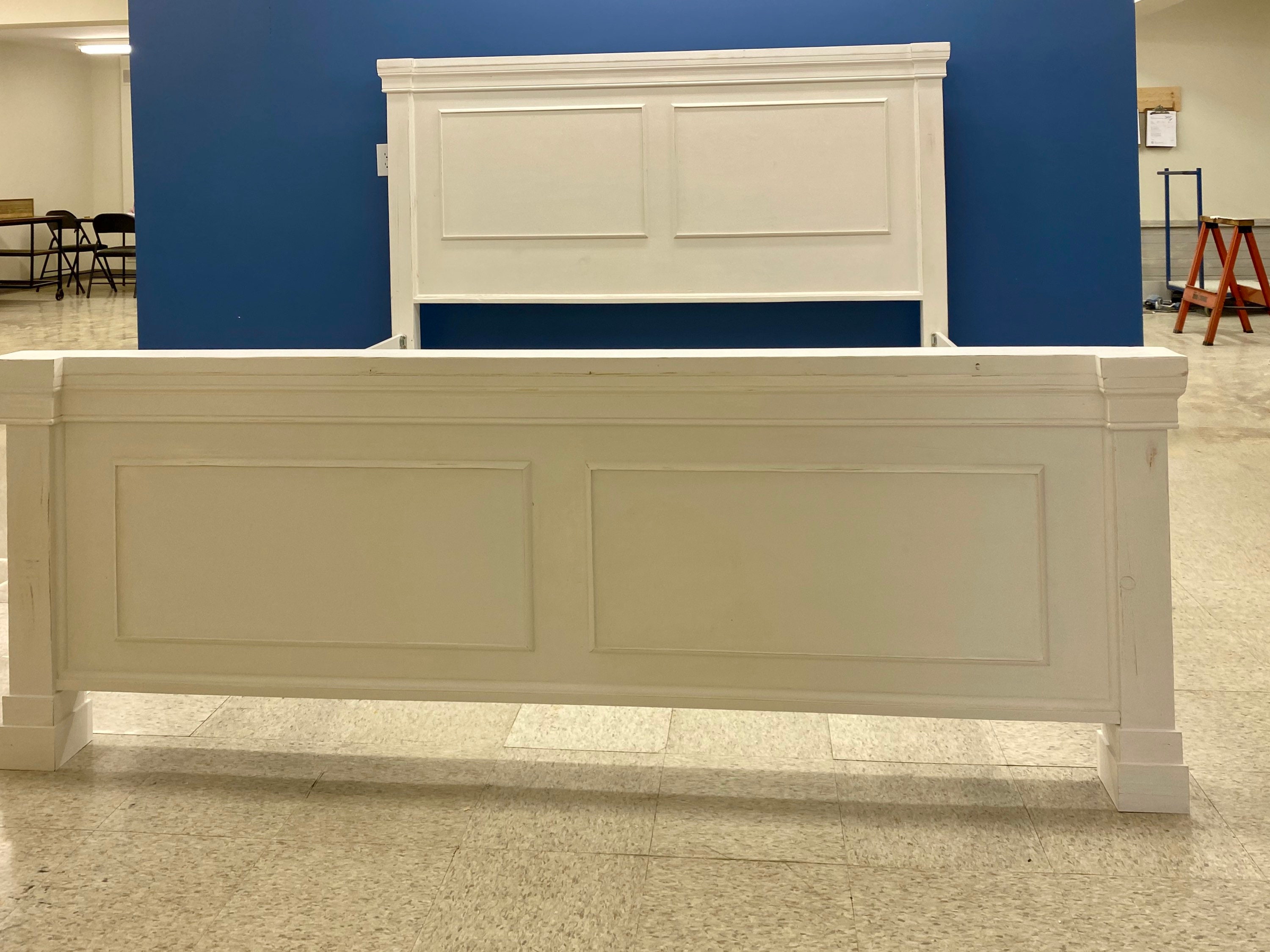 Extra Tall Headboard White Trim Panel Bed Etsy