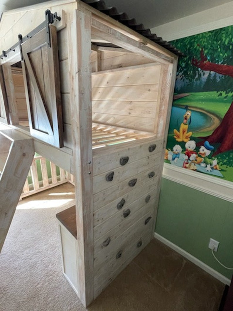 Farmhouse Barn Door Loft Bed / Bunk Bed / House Bed / Kids Bed Etsy
