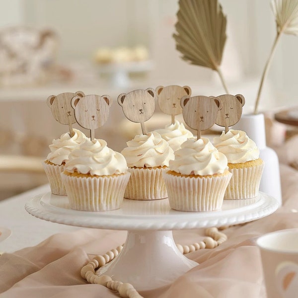 Teddy / cupcake topper / cake topper / muffin