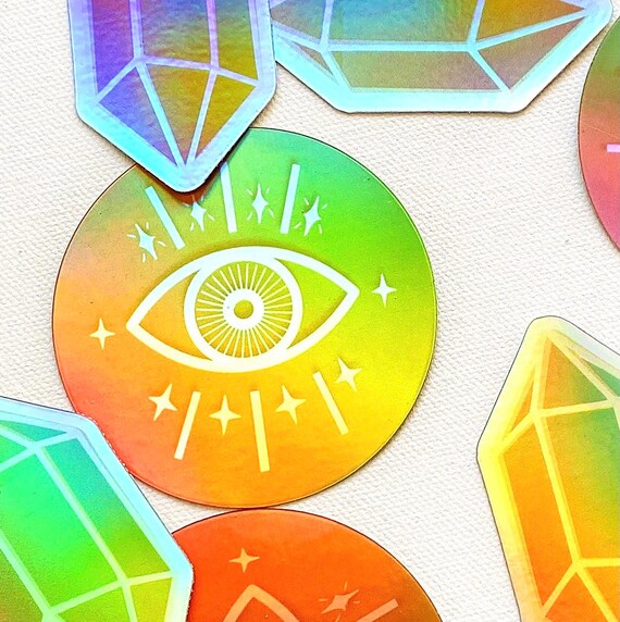 Holographic Eye Sticker Etsy