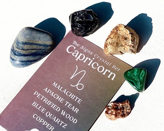 Capricorn Crystal Set Capricorn Zodiac Crystal Set - Etsy