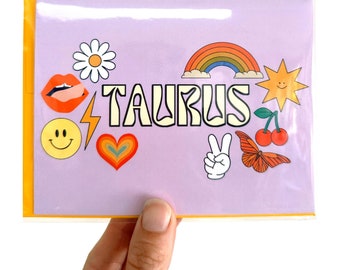 Taurus Zodiac Sign Birthday Card