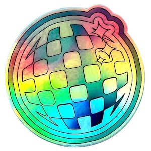Sticker boule disco holographique