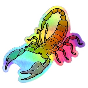 Holographic Rainbow Scorpion Sticker