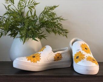 white sunflower vans