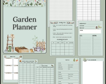 Planificador de jardinería imprimible / Diario de jardín / Planificador de jardines / Planificador de plantas / Registros de jardín / Libro de registro de jardinería / A4 / Digital