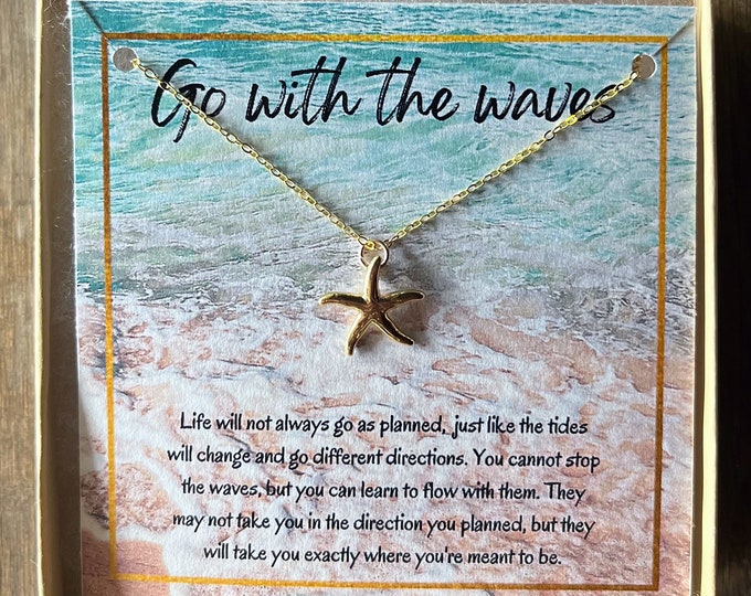Dainty 18K Gold Plated Starfish Necklace / Ocean Jewellery / Ocean Necklace / Surf Gift / Dainty Starfish / Starfish Necklace / Ocean Gift