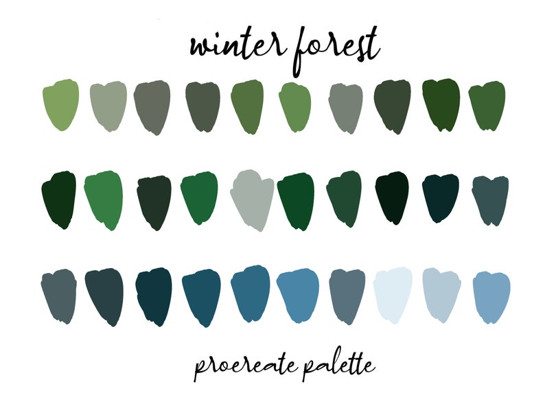 Winterwald Procreate Farbpalette Farbfeld Palette Etsy