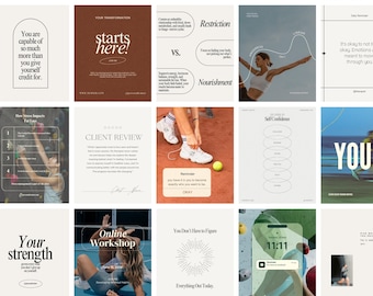 100 Plantillas Minimalistas de Instagram para Salud y Bienestar: Entrenador Personal, Deporte Activo, Redes Sociales
