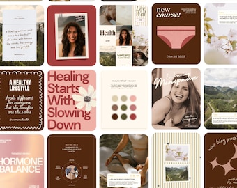 Women's Health Instagram Templates: Wellness Social Media (Digital Download)