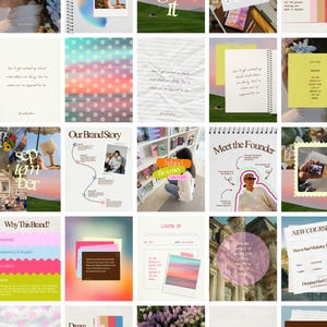 50 Colorful Scrapbook Social Media Manager Instagram Templates: Lifestyle Small Business Canva Posts