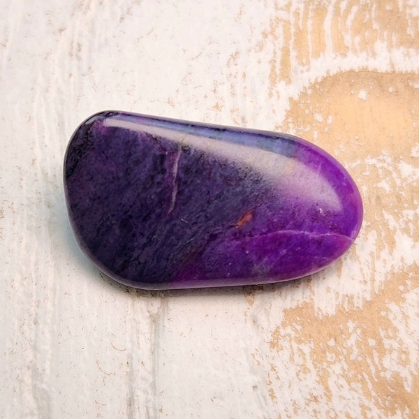 0.9" A+ Sugilite Tumble 3.5g, Rare Semi Precious Gem Pocket Stone, Natural Untreated Polished Sugilite Crystal from South Africa