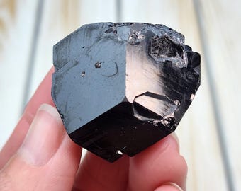 Turmalina negra A+ de 1,5" y 41 g, ejemplar raro de Schorl terminado, cristal de turmalina negra natural en bruto de alta calidad procedente de Erongo, Namibia.