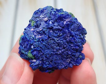 1.5" A+ Azurite Rosette 39g, Natural Untreated Raw Azurite Cluster, Rare Blue Azurite Crystal, Azurite Mineral Specimen from Utah, USA