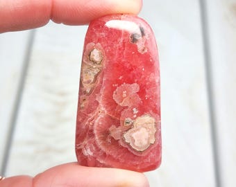 1.8" A+ Rhodochrosite Freeform 30g, Natural Untreated Gem Rhodochrosite, Hand Polished Rhodochrosite Palm Stone from Argentina