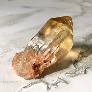 2.7&quot; A+ Citrine Point 83g, Natural Raw Untreated Kundalini Quartz, High Grade Lightbrary Citrine Crystal Point from Lwena, Congo