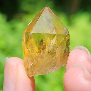 1.2&quot; A+ Citrine Point 13g, Natural Raw Untreated Kundalini Quartz, High Grade Lightbrary Citrine Crystal Point from Lwena, Congo