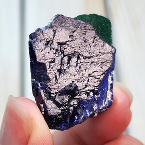 1.2&quot; A+ Azurite with Malachite 23g, Natural Untreated Raw Azurite Cluster, Rare Blue Azurite Crystal Mineral Display Specimen from Mexico