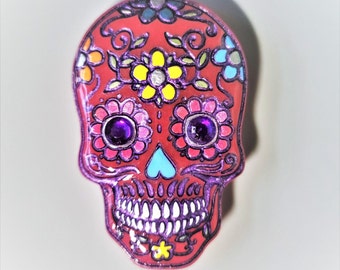 Hand Painted Sugar Skull Cover Minder