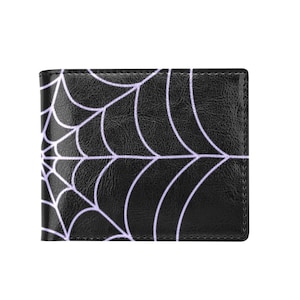 Gothic Spiderweb PU Leather Wallet With Coin Pocket