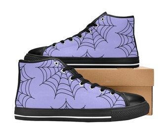 Pastel Goth Purple Spiderweb High Top Sneakers