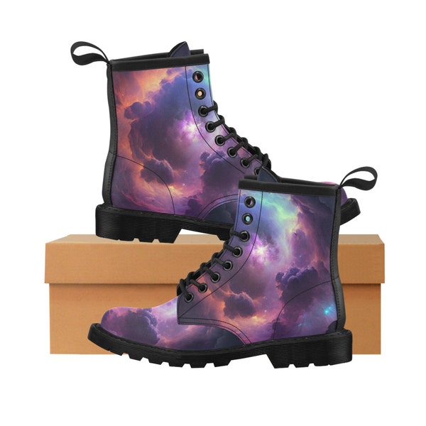 Dark Galaxy PU Leather Classic Combat Boots