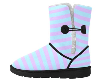 Pastel Goth Mid Calf Snow Boots