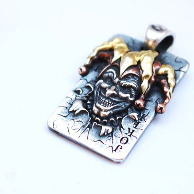 Joker pendant necklace silver necklace for men