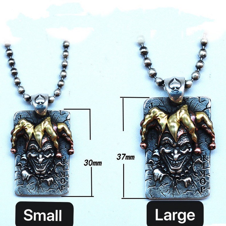 Joker pendant necklace silver necklace for men