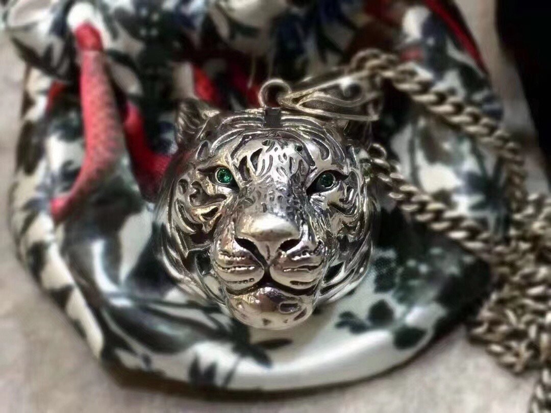 TigerKing 925 sterling silver Tiger Pendant Chain | Etsy