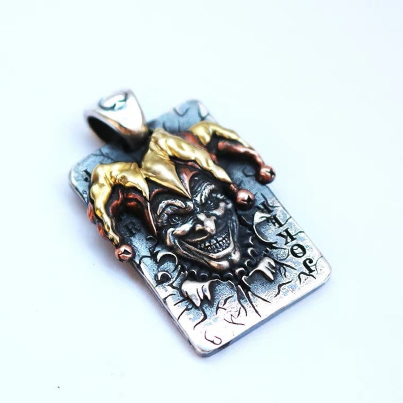 Joker pendant necklace silver necklace for men